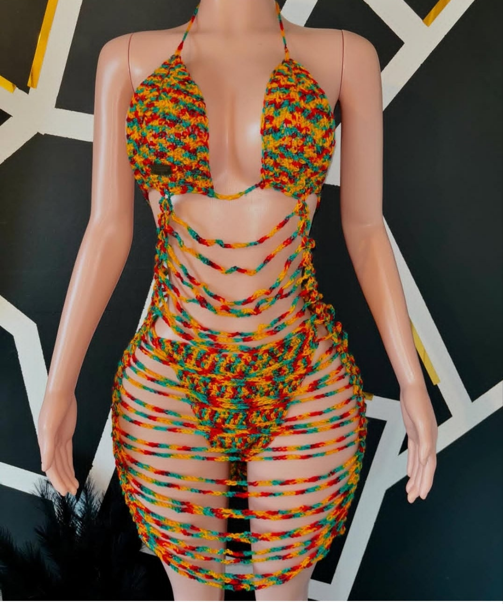 Rasta Blend Crochet Dress