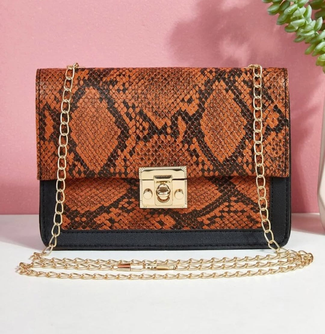 Snake skin leather bag