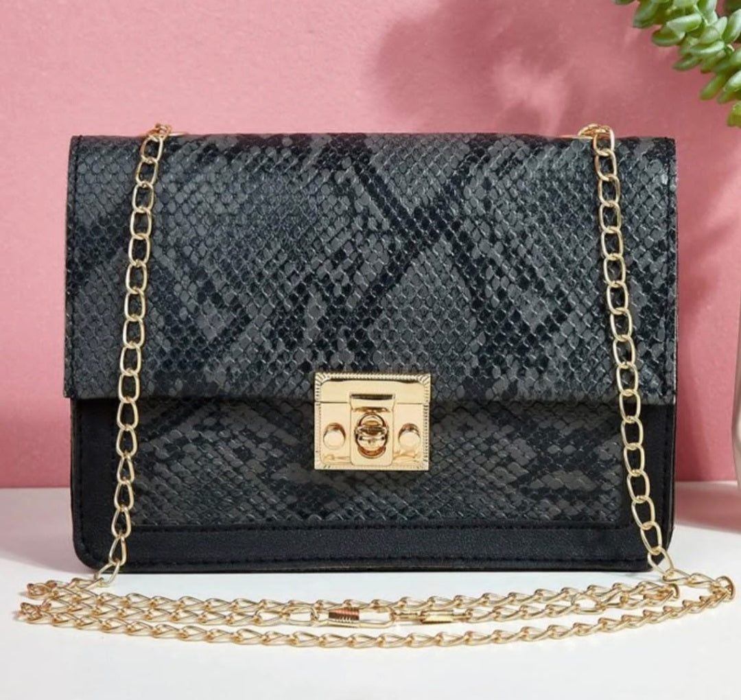 Snake skin leather bag