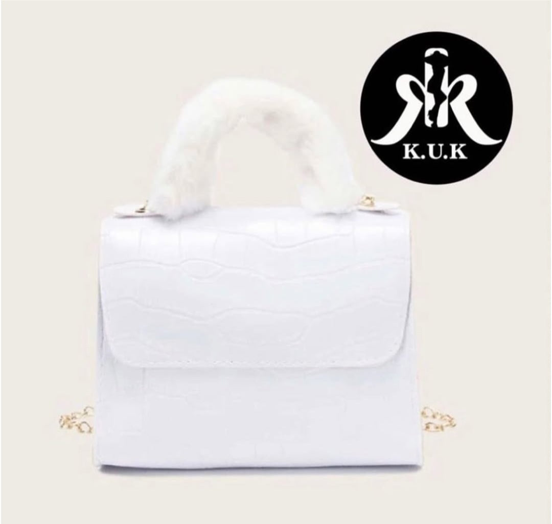 Fur handle bag