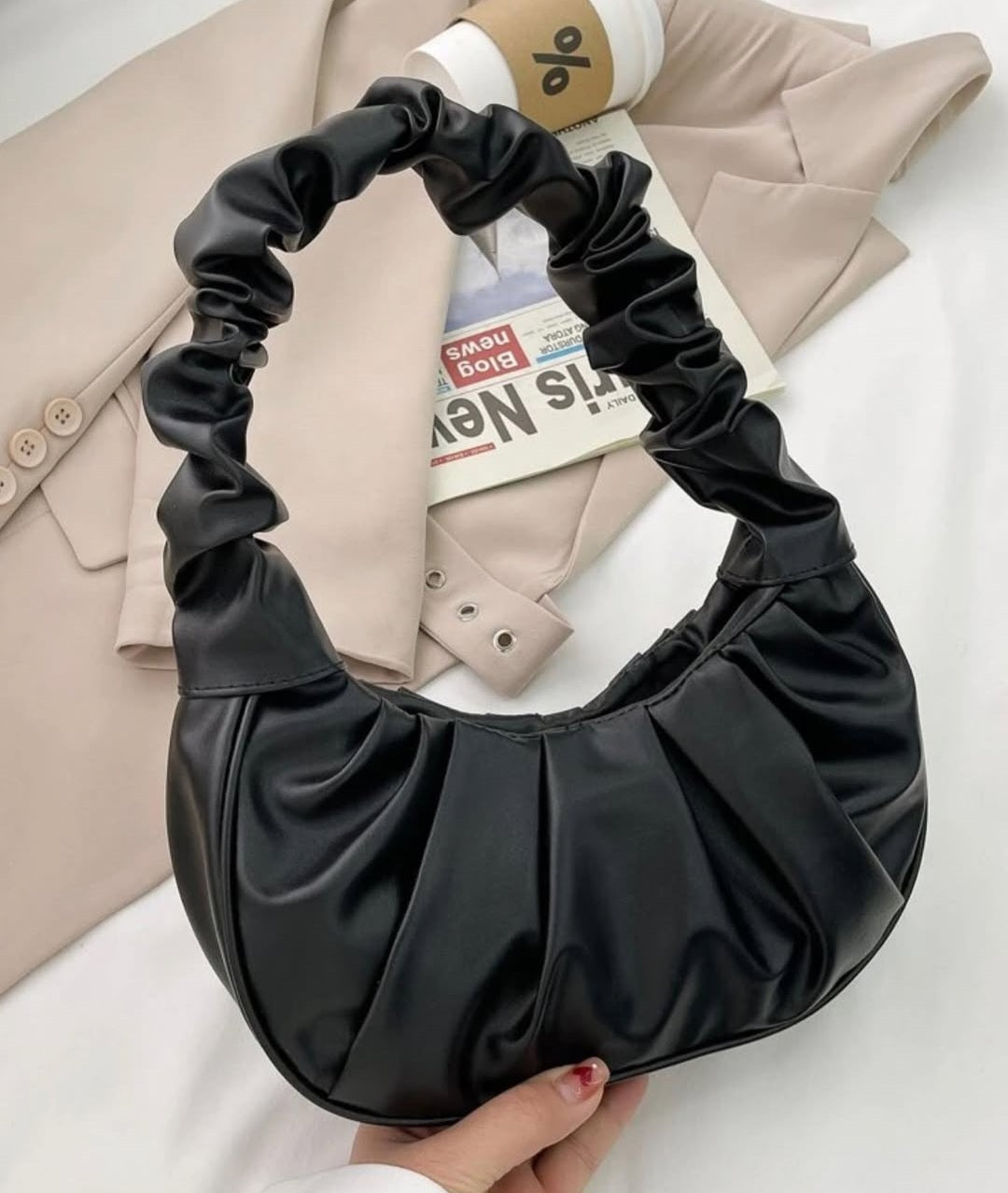 Ruched Shoulder Bag
