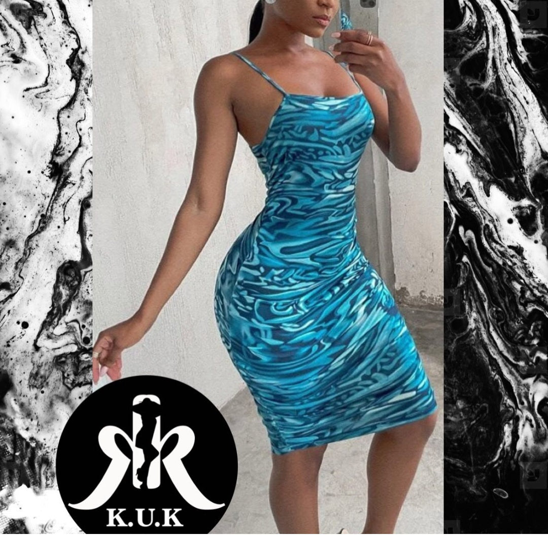 Ocean Wave Bodycon Dress