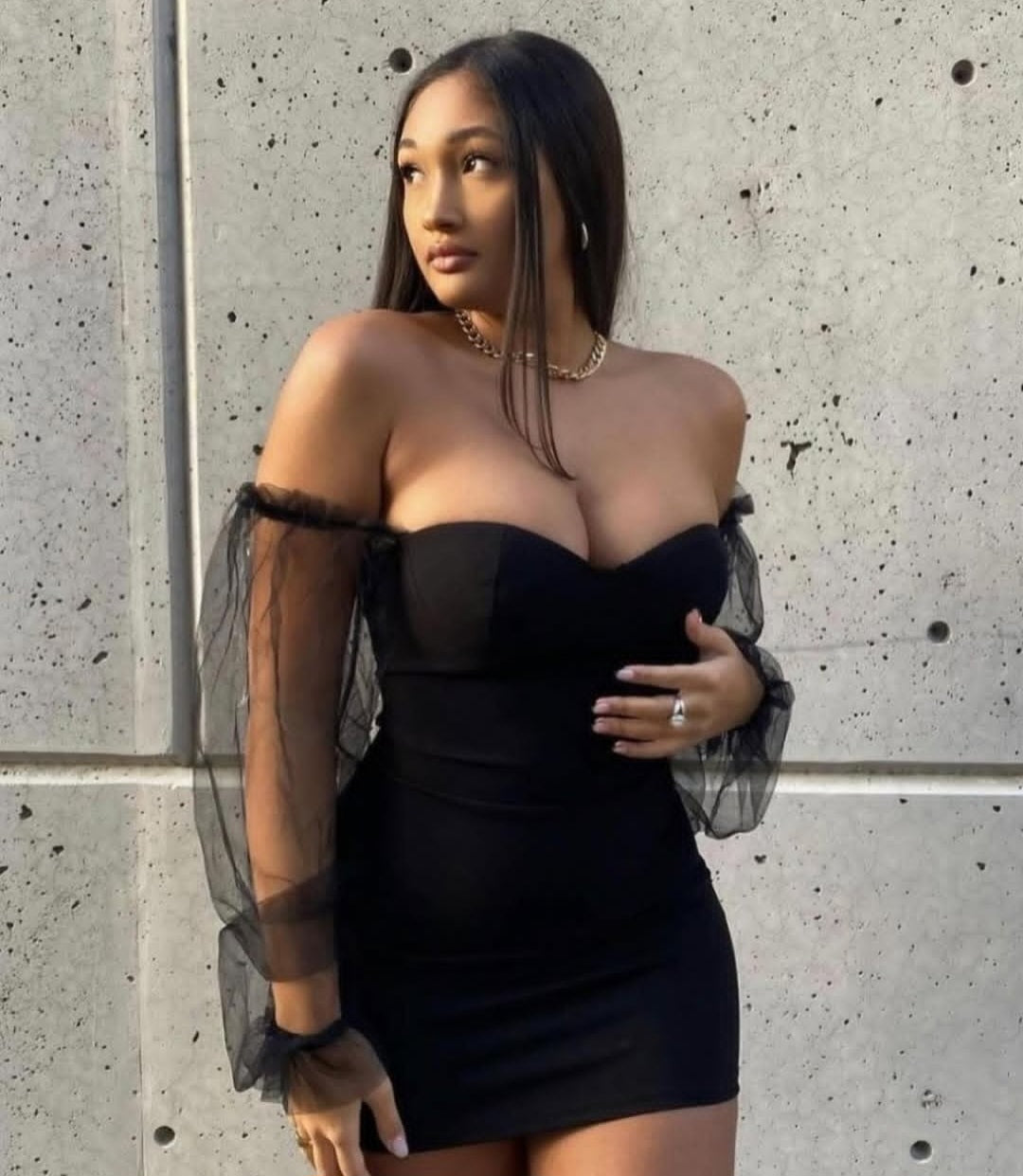 Mesh Sleeve Bodycon Dress