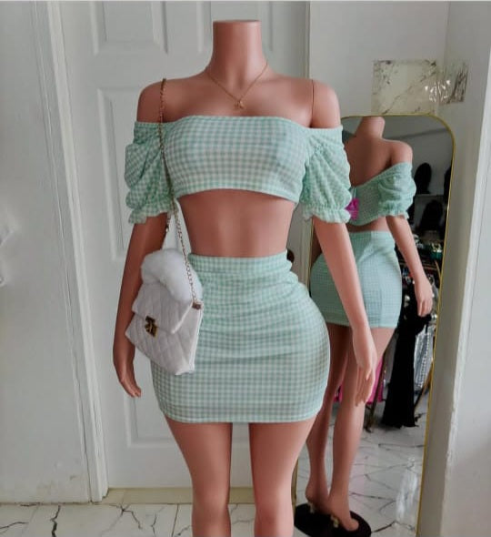 Gingham Skirt set